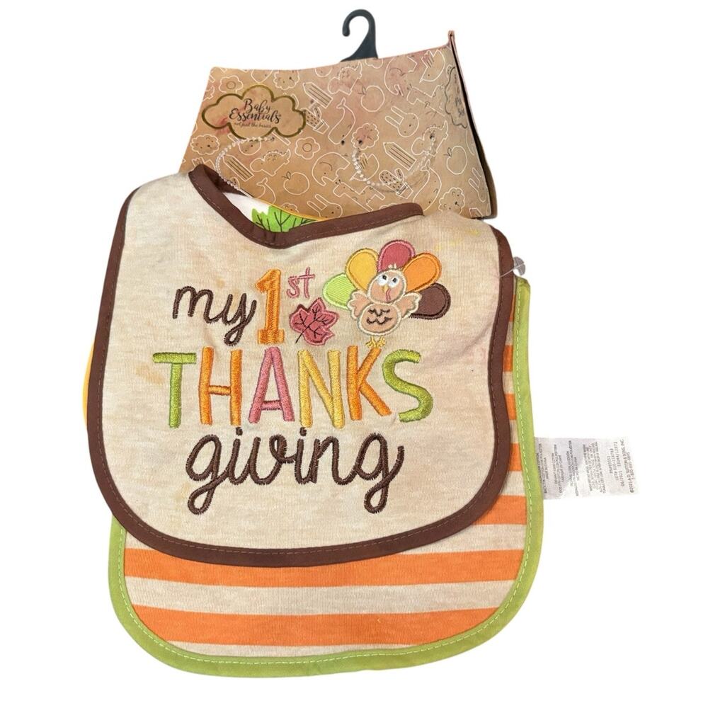 Three NWT Thanksgiving/Halloween bibs